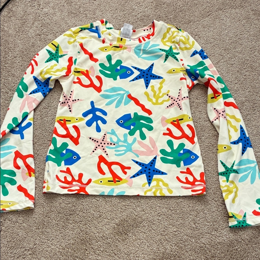 Hanna Andersson Colorful Sea Life Swim Shirt